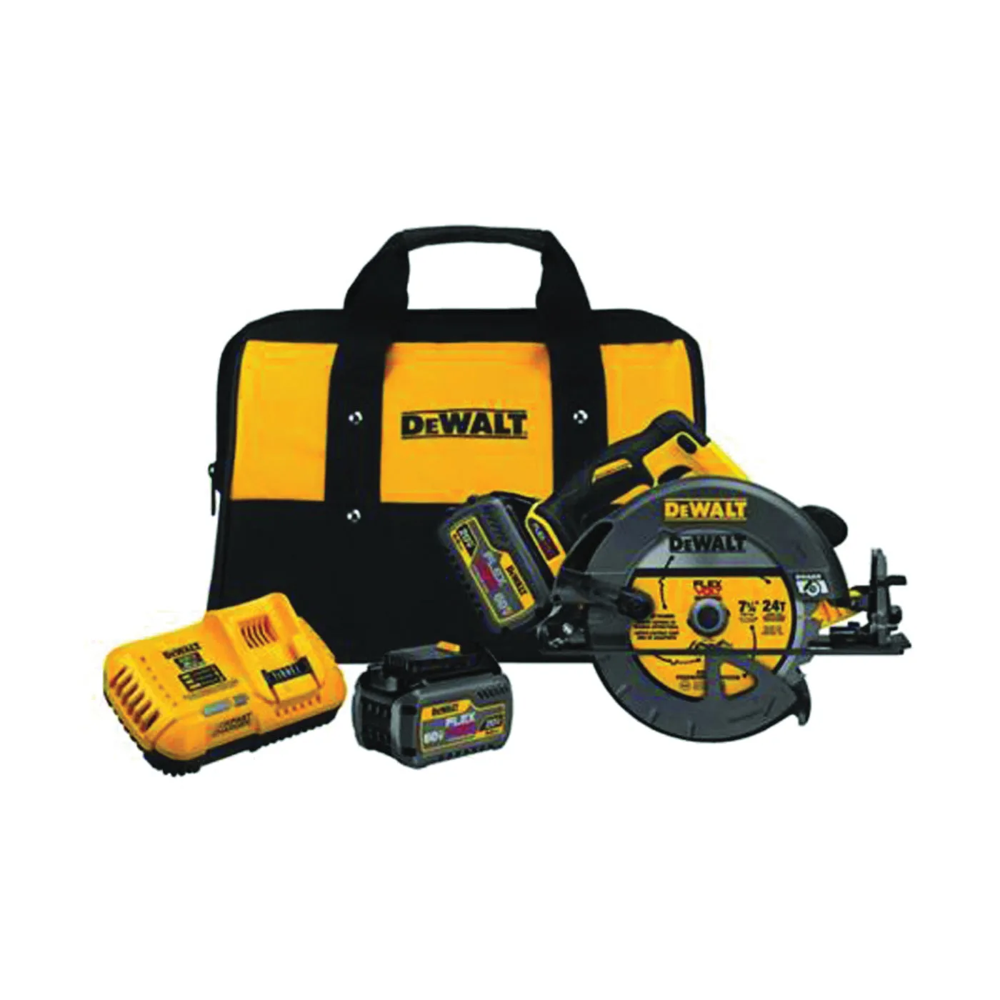 DeWALT DCS575T2 Circular Saw, Battery Included, 60 V, 6 Ah, 7-1/4 in Dia Blade, 57 deg Bevel