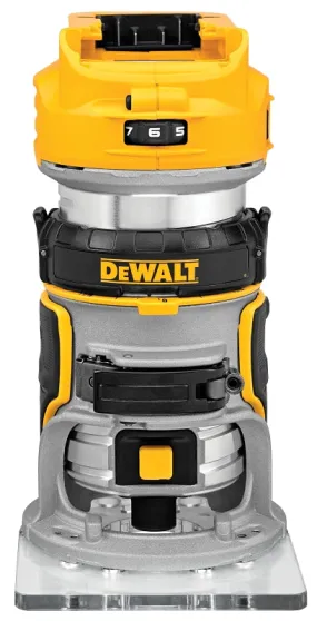 DeWALT DCW600B Router, 20 V, 5 Ah, 25,500 rpm Load, Includes: Fixed Base, Instruction Manual, Router Motor, Wrench :EA: QUANTITY: 1