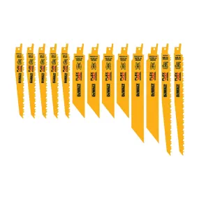 DeWALT FLEXVOLT DWAFV413SET Reciprocating Saw Blade Set, 13-Piece, Bi-Metal, Yellow, Tough-Coated