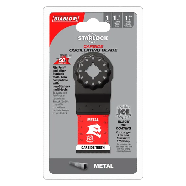 Diablo 1-1/4" AMPED Steel Demon Starlock Carbide Teeth Oscillating Blade for Metal