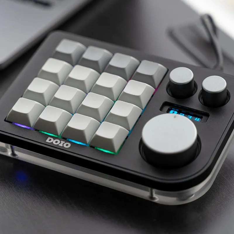 DOIO KB16-01 Macro Keyboard 16 Keys   3 Knob Macro Pad