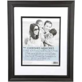 Double Matted Black Picture Frame: 11x14 to 8x10