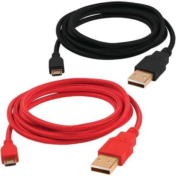 dreamGEAR Micro USB Cables, 5ft, 2 pk ISOUND-6773