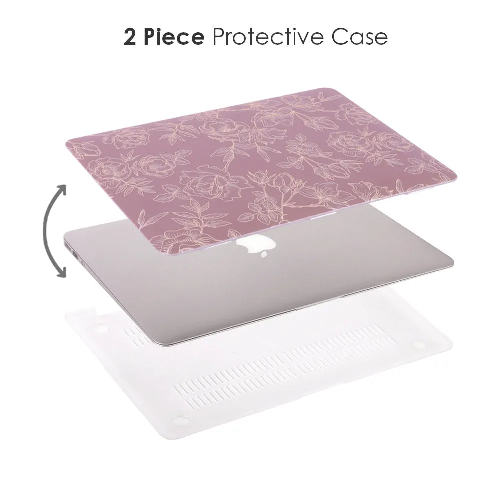 Dusty Rose Floral MacBook Case