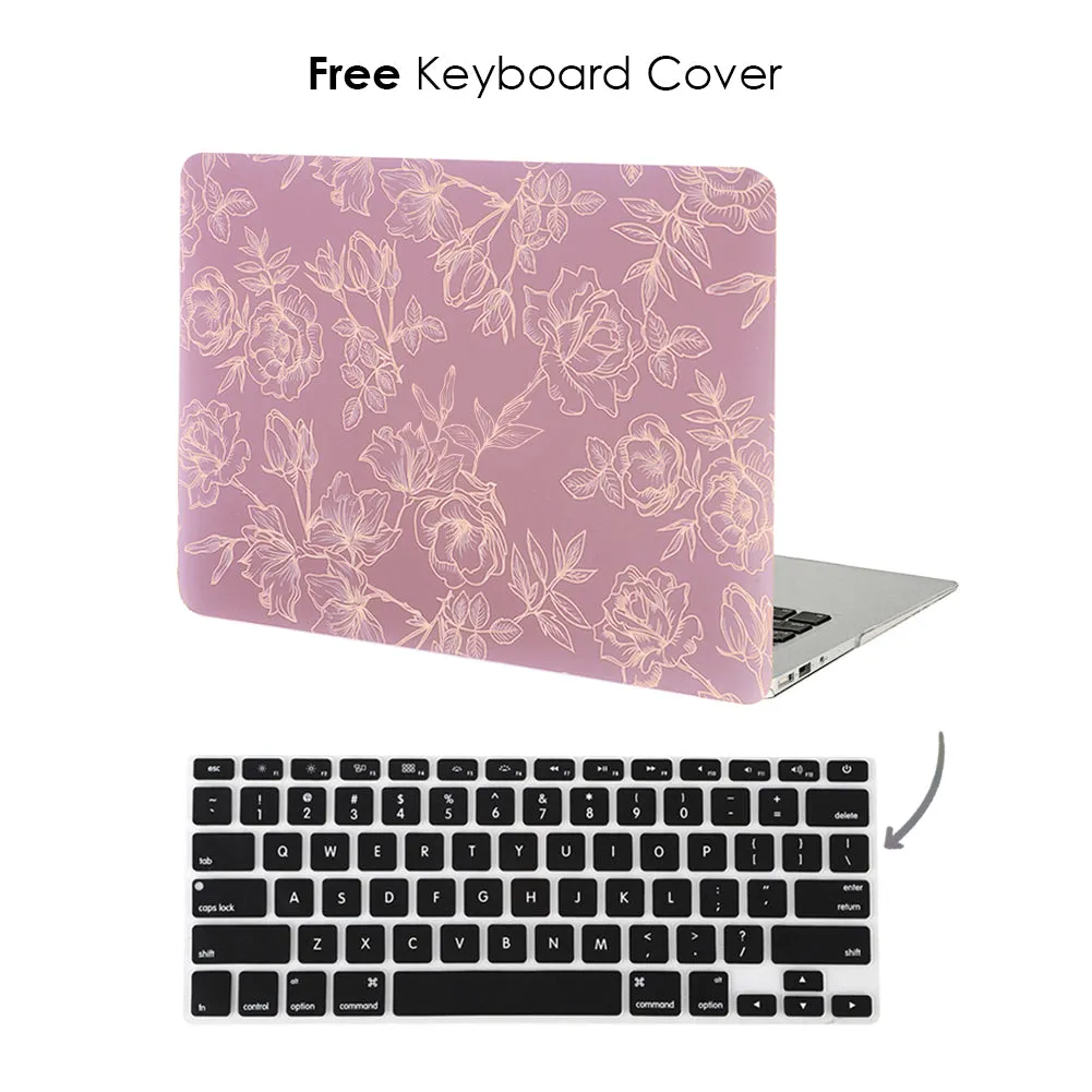 Dusty Rose Floral MacBook Case