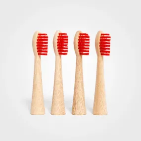 Electric Toothbrush Heads, 4-pack I Made of Bamboo, Red, Philips