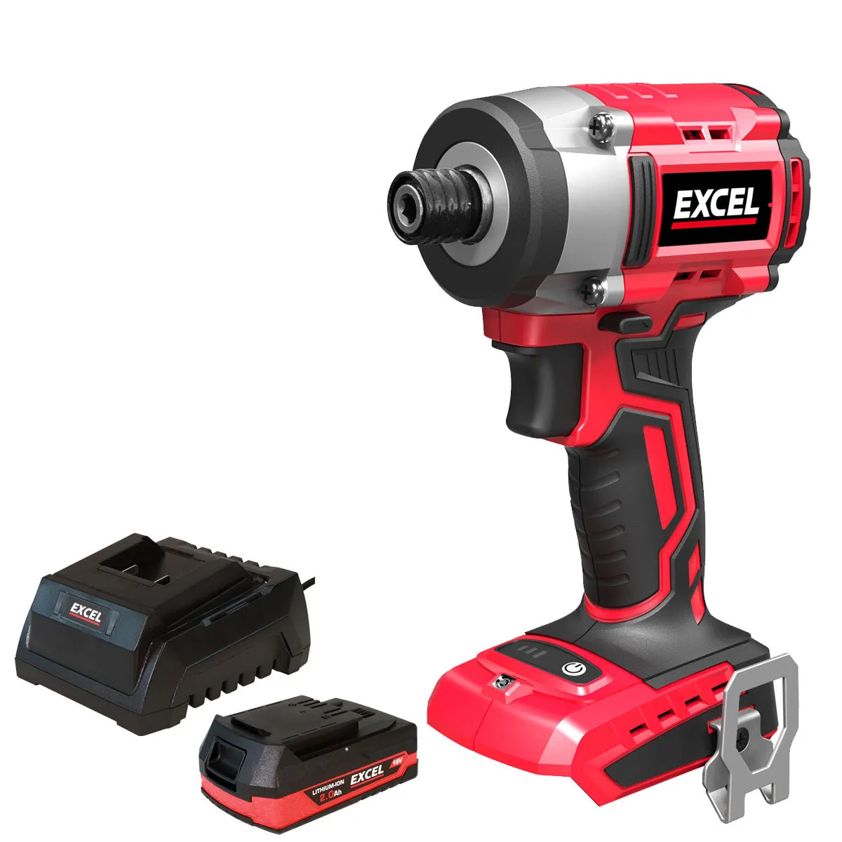 Excel 18V Cordless Brushless Impact Driver with 1 x 2.0Ah Battery & Charger