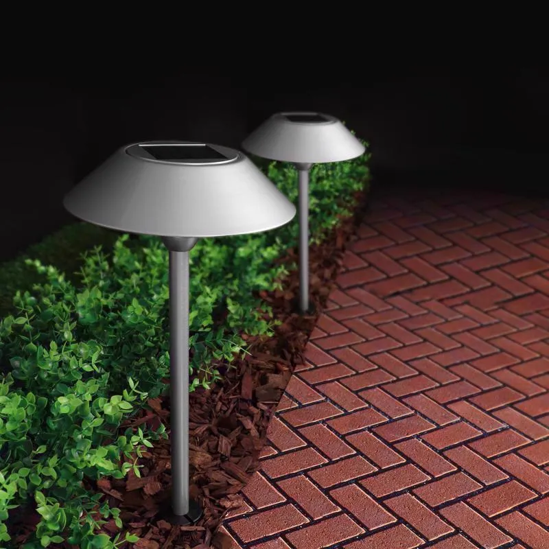 Feit OneSync Brushed Nickel Solar Powered 40 W LED Pathway Light 1 pk