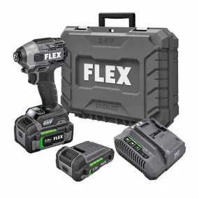 Flex FX1371A-2B 24V 1/4" Quick Eject Hex Impact Driver with Multi-Mode Kit