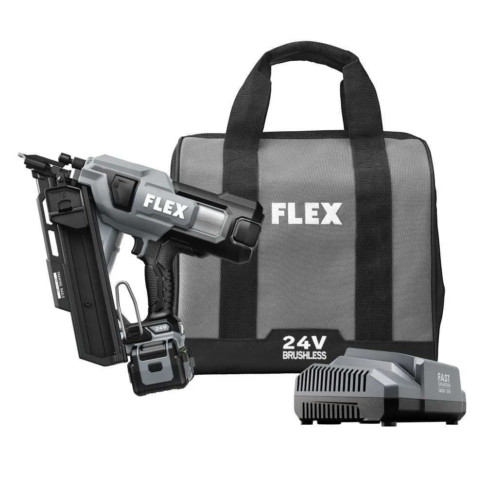 Flex FX4351B-1C 24V Brushless 30 Degree Framing Nailer Kit