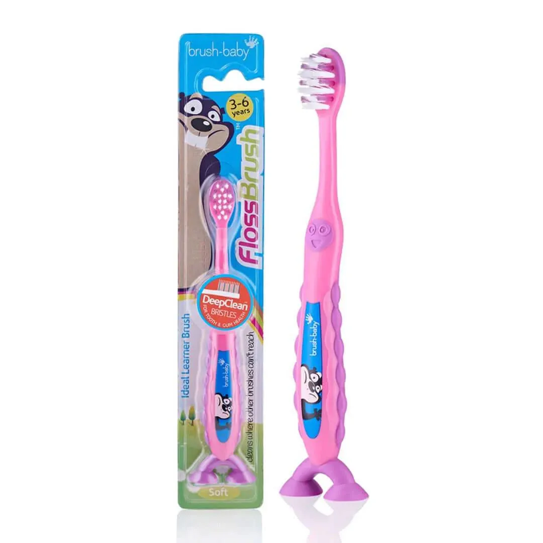 Floss Brush by Brush-Baby, 3-6 Years Old, Pink