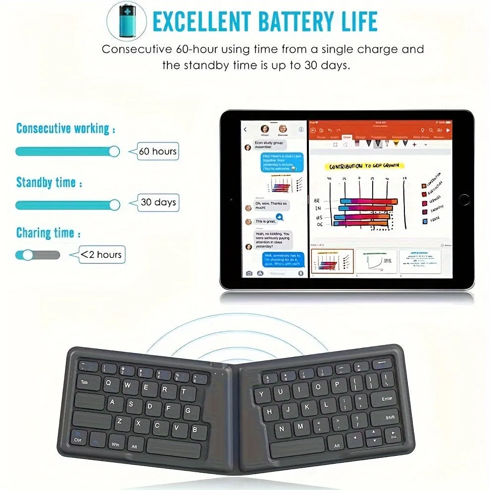 Foldable 166° Wireless Keyboard