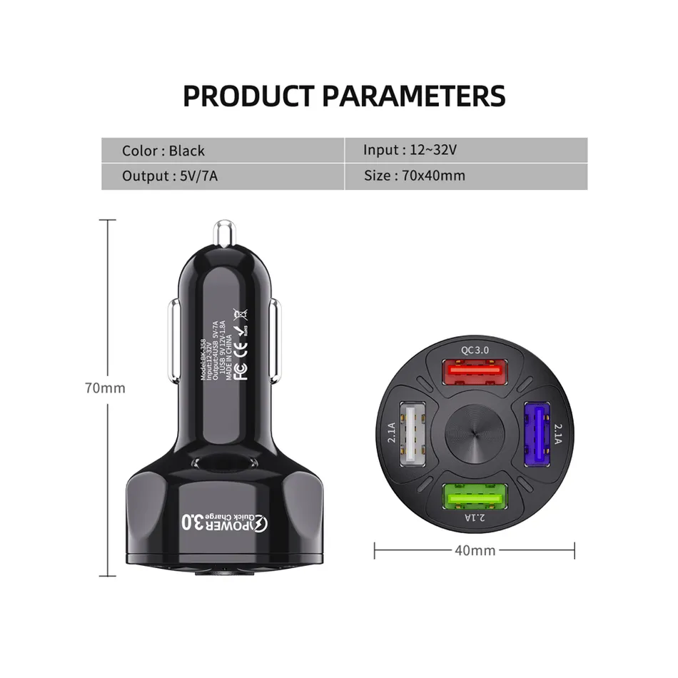 Four port Usb Car Charger