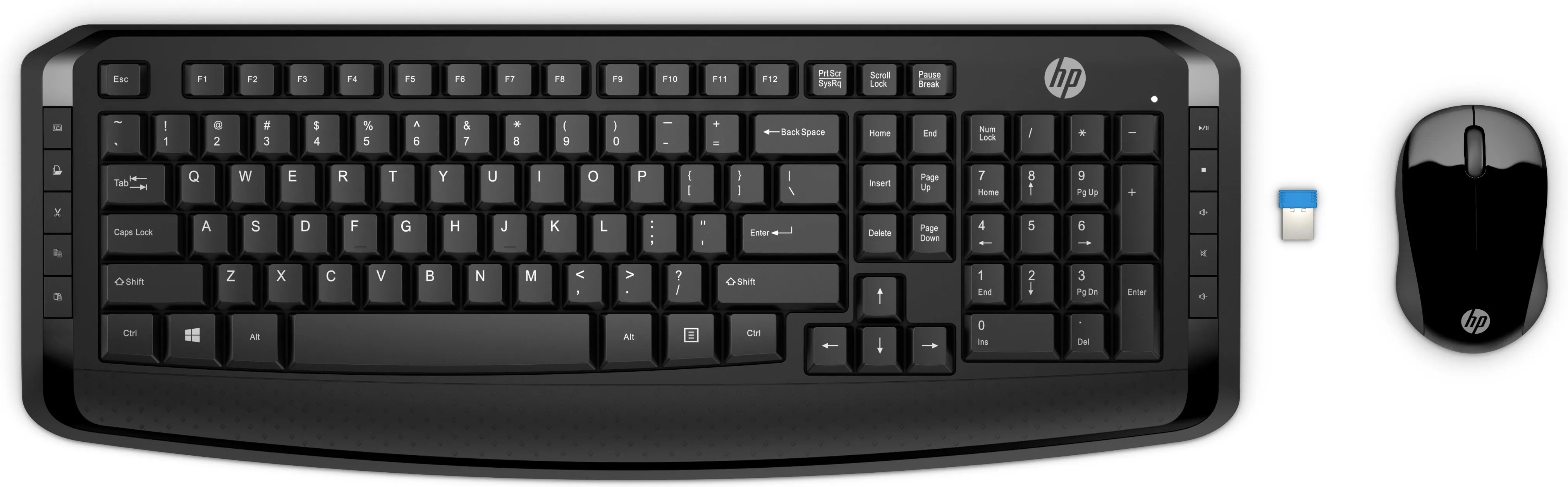 HP Wireless Keyboard and Mouse 300, RF Wireless, USB Nano Receiver - 3ML04AA#ABL