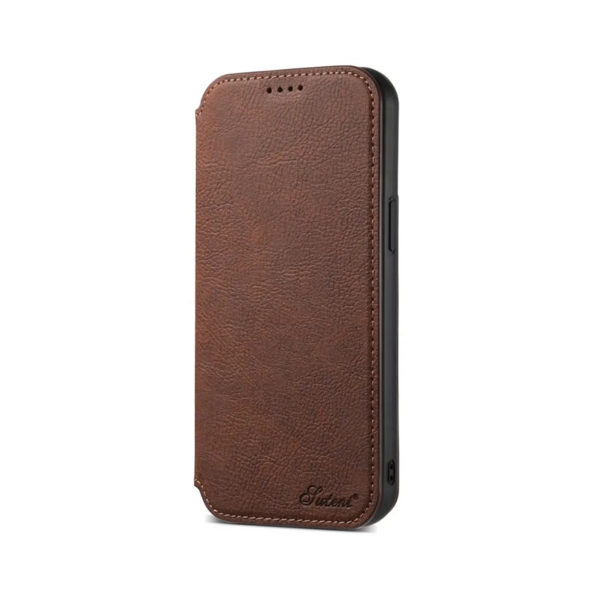 iPhone 13 Pro MagSafe Leather Case Flip Wallet Cover with Card Slots - Dark Brown