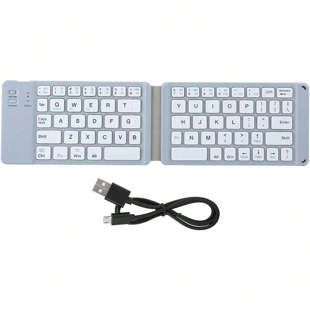 JOMAA Mini Wireless Keyboard Rechargeable Foldable Keyboard Folding