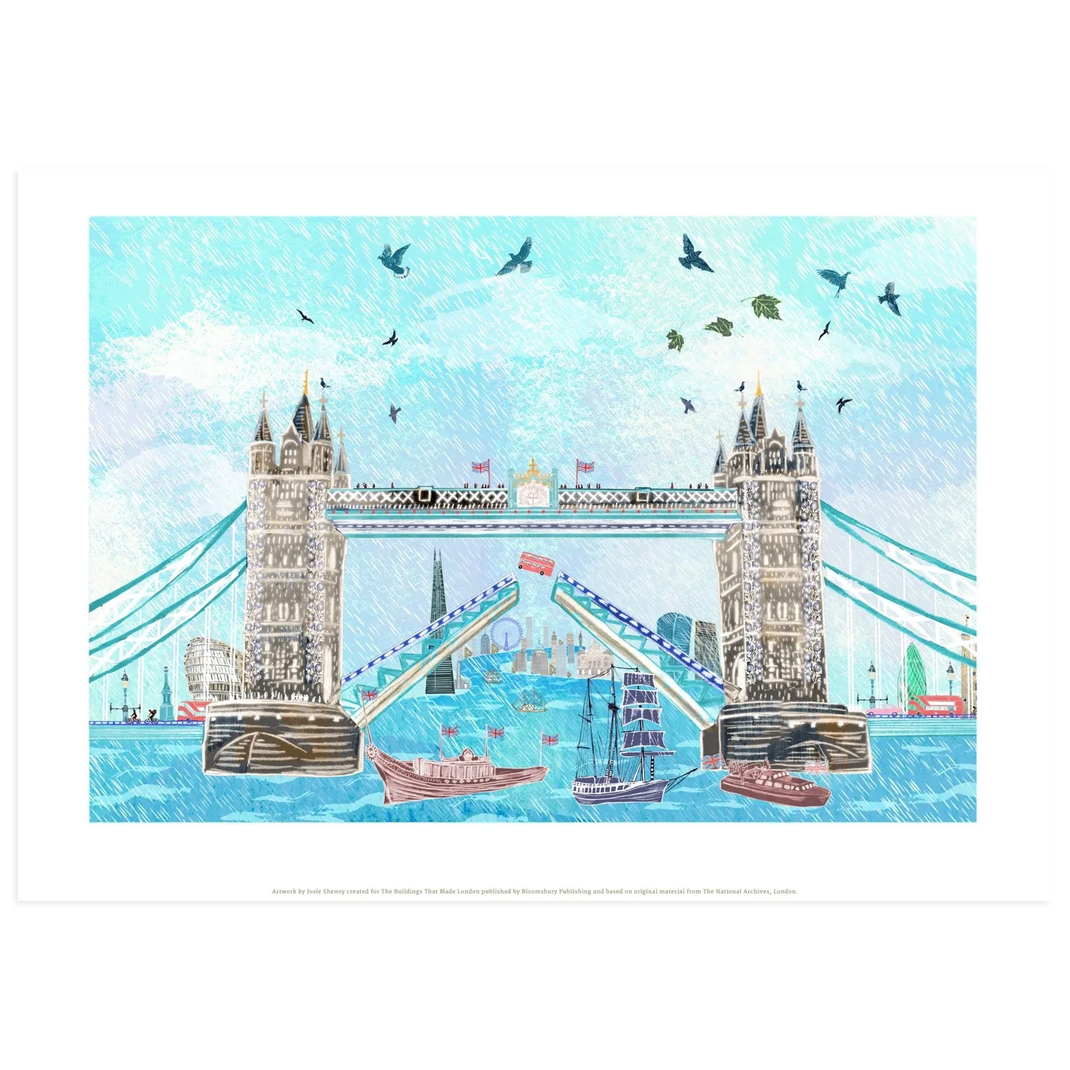 Josie Shenoy Tower Bridge Bus Jump Print