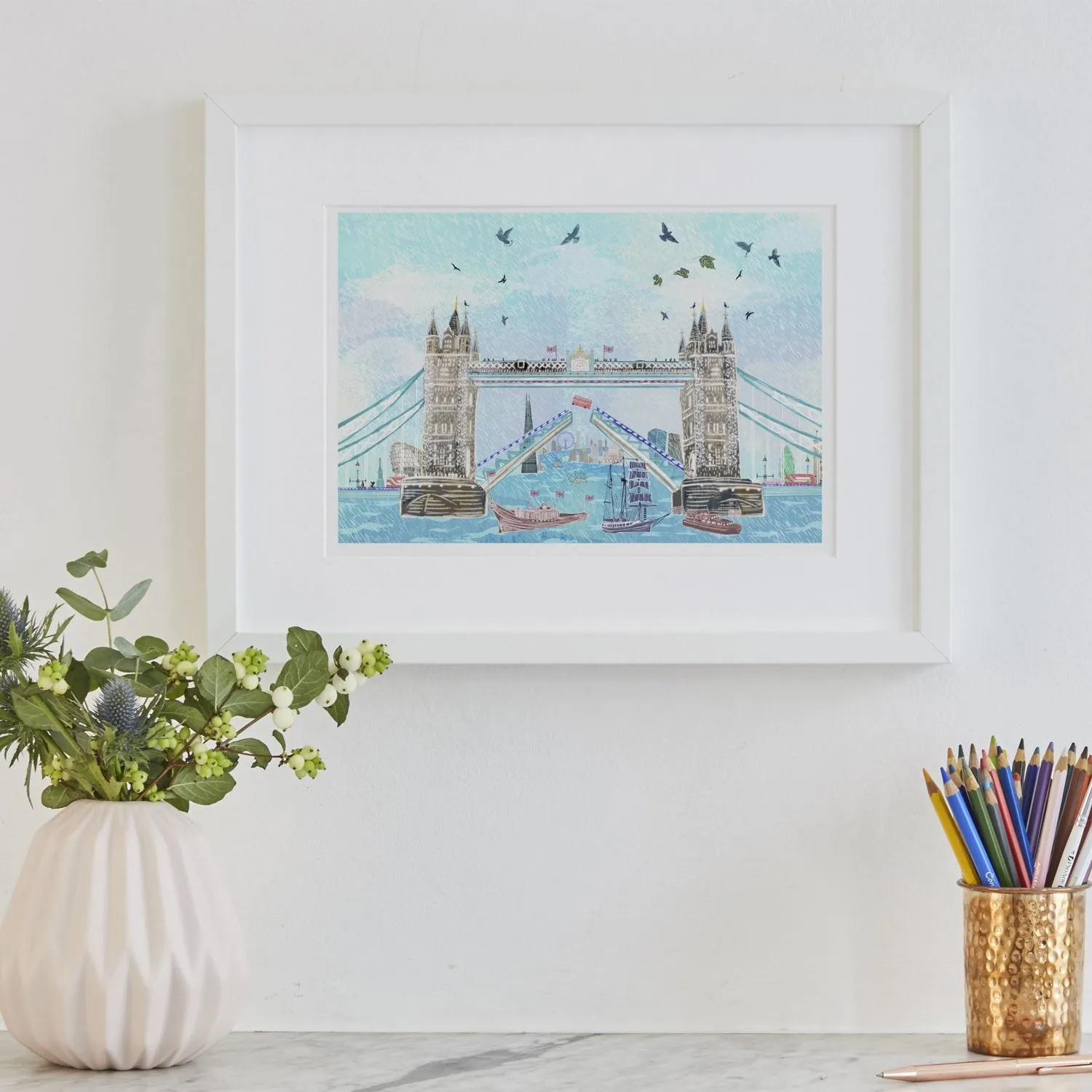 Josie Shenoy Tower Bridge Bus Jump Print