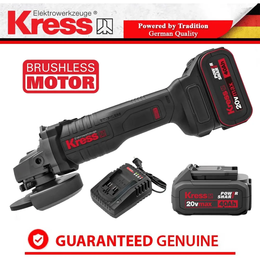 Kress KU800 20V Cordless Brushless Angle Grinder