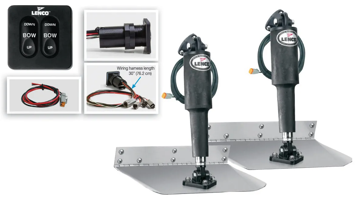 Lenco 9" x 12" Standard Trim Tab Kit w/Standard Integrated Switch Kit 12V [15104-102]