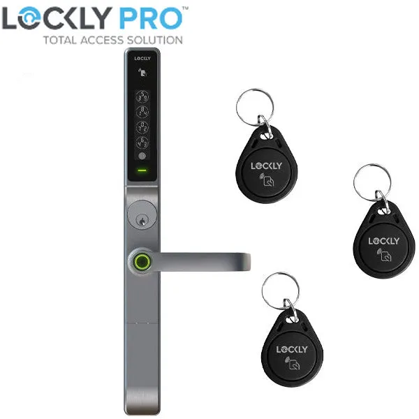 Lockly Guard -DEFENDER 238LM- Biometric Electronic Lever Set - Entry/Exit Mortise Doorman Edition - RFID - Fingerprint Reader - Wi-Fi-Bluetooth App Controlled - Matte Black