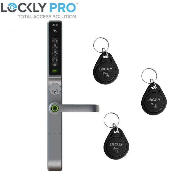 Lockly Guard -DEFENDER 238LM- Biometric Electronic Lever Set - Entry/Exit Mortise Doorman Edition - RFID - Fingerprint Reader - Wi-Fi-Bluetooth App Controlled - Satin Nickel