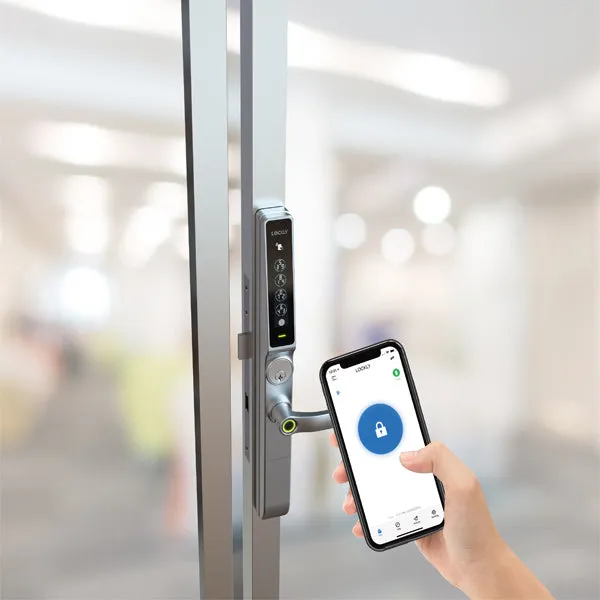 Lockly Guard -DEFENDER 238LM- Biometric Electronic Lever Set - Entry/Exit Mortise Doorman Edition - RFID - Fingerprint Reader - Wi-Fi-Bluetooth App Controlled - Satin Nickel