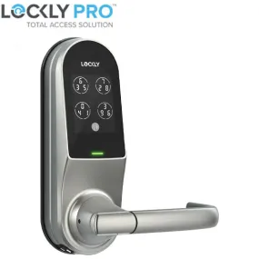 Lockly Guard - LATCH 679L -  Lever Latch Smart Lock -Wi-Fi-Bluetooth App Controlled - Fingerprint Reader -  Touchscreen Keypad - Key Override - Mifare RFID - Optional Finish