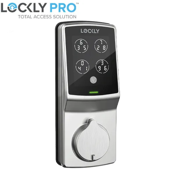 Lockly - PGD728WSN - Secure PRO Wi-Fi - Bluetooth App Controlled - Fingerprint Biometric Electronic Deadbolt - Includes Wi-Fi Hub -  Satin Nickel