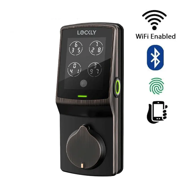 Lockly- PGD728WVB- Secure PRO Wi-Fi -Bluetooth App Controlled- Fingerprint Biometric Electronic Deadbolt-Includes Wi-Fi Hub- Venetian Bronze