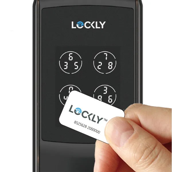 Lockly - PGD829BFSG -  Secure Lux - Mortise Smart Lock - Fingerprint Reader - Touchscreen Keypad - RFID Card - Bluetooth App Controlled - Space Grey