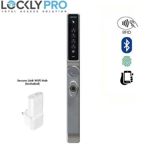 Lockly Pro - PGD238TWS - GUARD - Defender Biometric Electronic Mortise Thumb Turn Set - RFID - Fingerprint Reader - Wi-Fi - Bluetooth - Stainless Steel