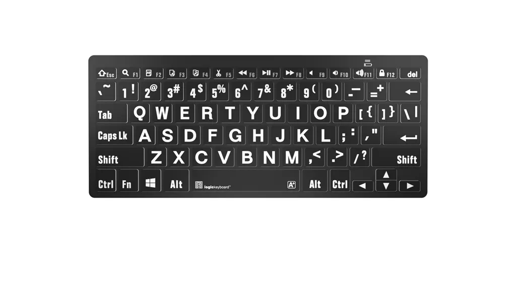 LogicKeyboard Large Print Mini Bluetooth Keyboard, PC & MAC