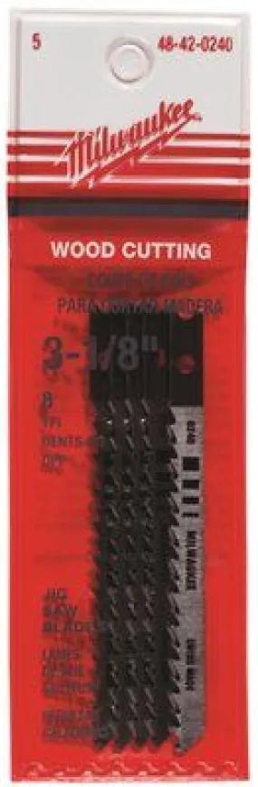 Milwaukee Jig Saw Blade Hcs 3-1/8 In. Length 8 Tpi U-Shank