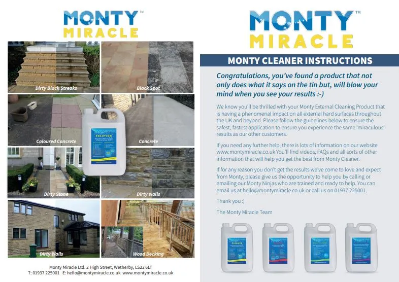 Monty Miracle Fast Patio Cleaner - 2 x 5 Litre   5L Sprayer Bundle