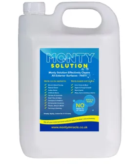 Monty Miracle Fast Patio Cleaner - 5L Outdoor Surface Cleaner for Patio, Decking, Fencing   More