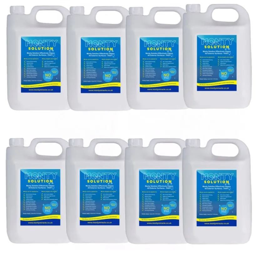 Monty Miracle Fast Patio Cleaner - 8 x 5L Outdoor Surface Cleaner for Patio, Decking, Fencing   More