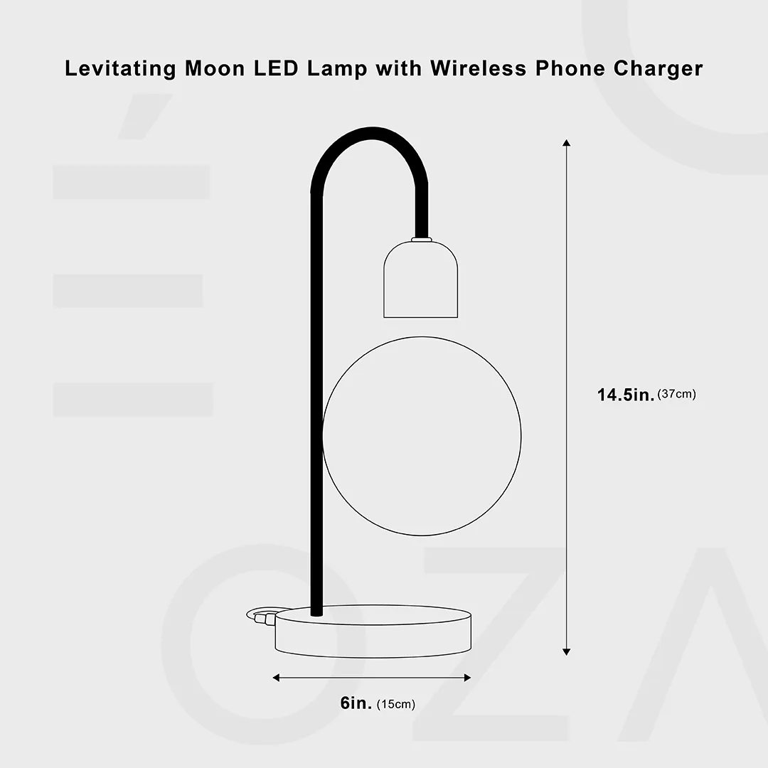 Moon LED Lamp with Wireless Phone Charger