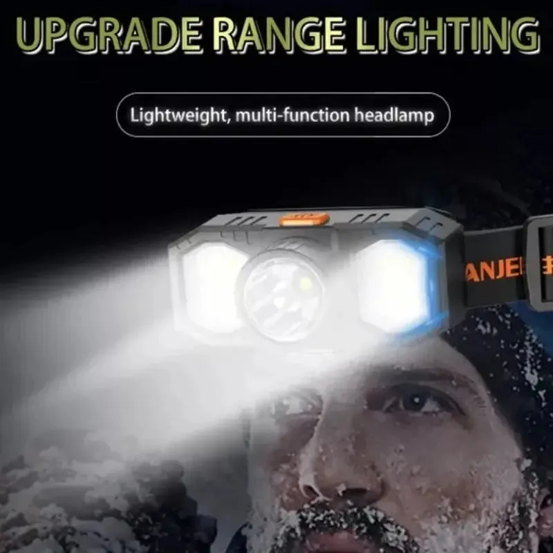 New Q5 COB LED Headlight USB Rechargeable Built-in 18650 Battery Portable Mini Flashlight Lantern Outdoor Camping Headlight