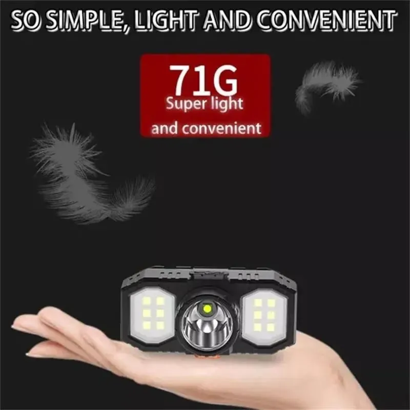 New Q5 COB LED Headlight USB Rechargeable Built-in 18650 Battery Portable Mini Flashlight Lantern Outdoor Camping Headlight