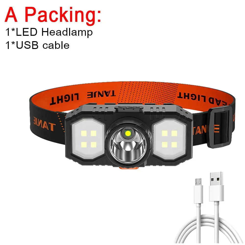 New Q5 COB LED Headlight USB Rechargeable Built-in 18650 Battery Portable Mini Flashlight Lantern Outdoor Camping Headlight