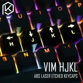 Novelty Shine Through Keycaps ABS Etched, Shine-Through light keycaps r2 vim hjkl arrowkey functions oem profile