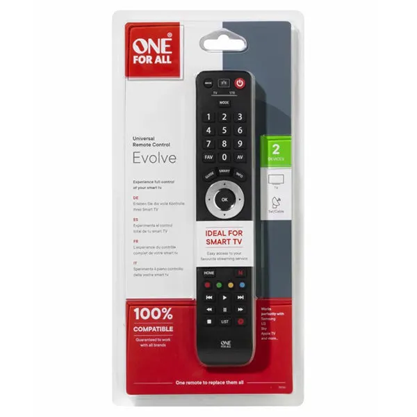 One For All Evolve 2 Universal Remote Control - Black | URC7125