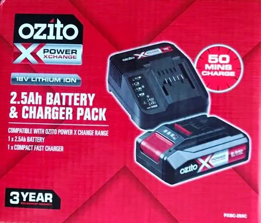 Ozito PXC 18V 2.5Ah Battery And Charger Pack