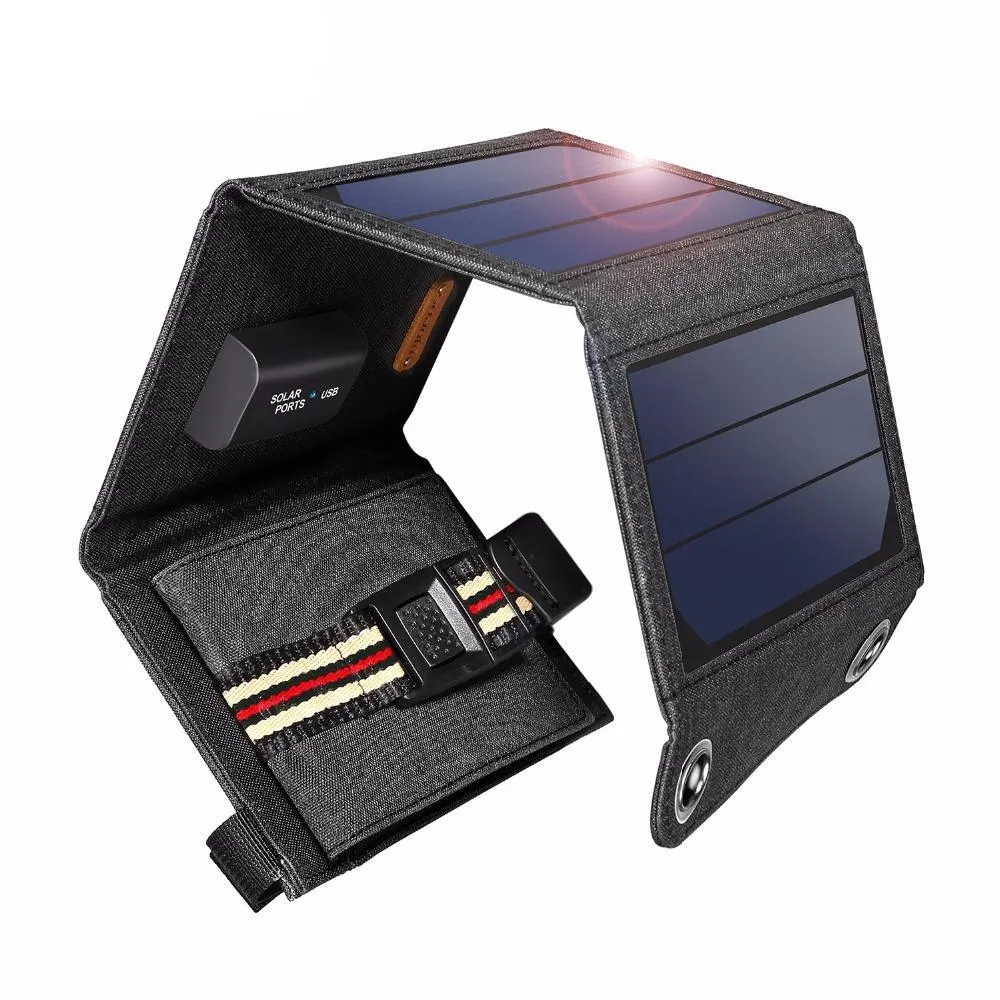 Portable Solar Power Charger 7W 5V 1A USB Mobile Power Bank For Phone