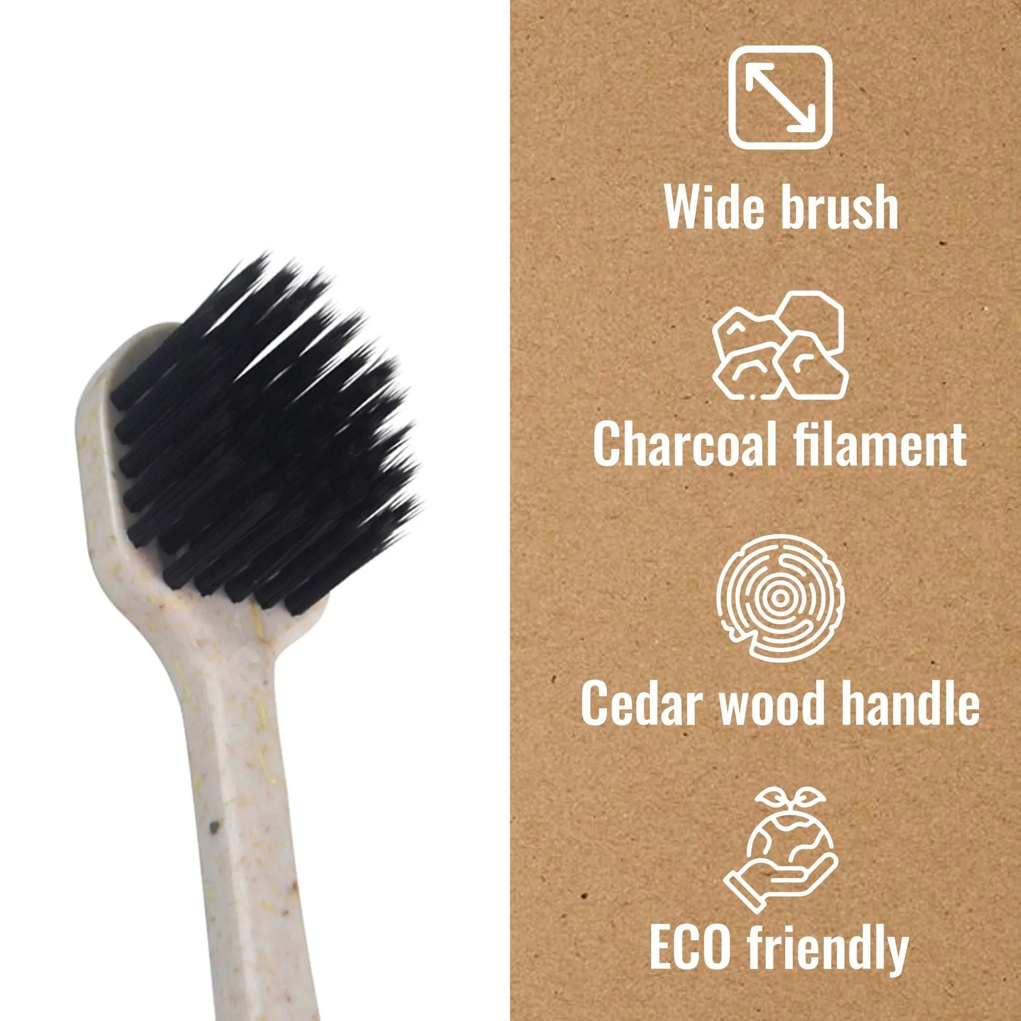 Pursonic Wide Brush Head Charcoal Toothbrush