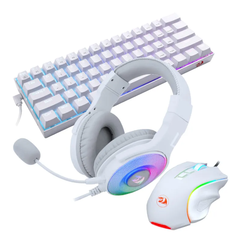 Redragon 3In1 Ms|Hs|Kb Wired Combo - White