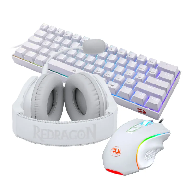 Redragon 3In1 Ms|Hs|Kb Wired Combo - White