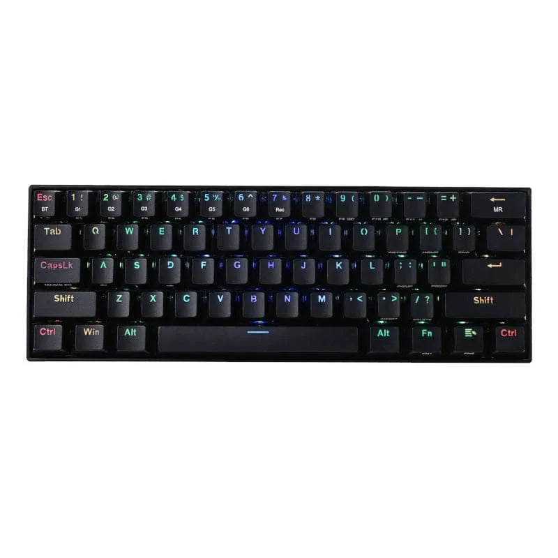 Redragon Draconic Pro Mechanical 61 Key|Bluetooth 5.0|Rf|Rgb Rechargable Battery|Type C Charging Cable Gaming Keyboard Black Rd K530 Rgb Pro