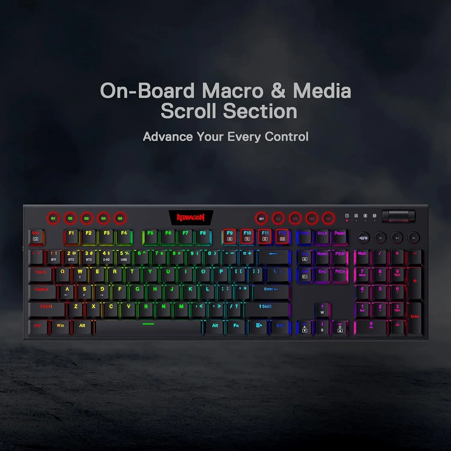 Redragon Keyboard K618 Horus Wireless Mechanical